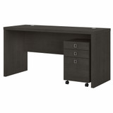 Office by kathy ireland® Echo Credenza Desk with Mobile File Cabinet ECH003CM