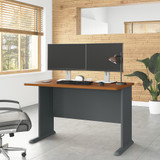 Bush Business Furniture Series A 48W Desk in Natural Cherry and Slate WC57448