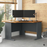 Bush Business Furniture Series A 48W Corner Desk in Natural Cherry and Slate WC57466