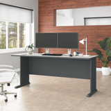 Bush Business Furniture Series A 72W Desk in Slate and White Spectrum WC84872