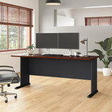 Bush Business Furniture Series A 72W Desk in Hansen Cherry and Galaxy WC94472