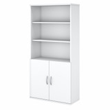 Bush Business Furniture Easy Office 5 Shelf Bookcase with Doors EO106WH