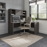 Office by kathy ireland® Echo L Shaped Desk with Hutch in Charcoal Maple ECH031CM