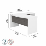 Office by kathy ireland® Echo L Shaped Bow Front Desk ECH025WHMG B-ECH025WHMG