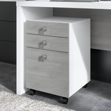 Office by kathy ireland® Echo 3 Drawer Mobile File Cabinet in Pure White and Modern Gray KI60501-03