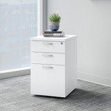 Bush Business Furniture Easy Office 3 Drawer Mobile File Cabinet in Pure White EOF116WH-03