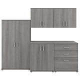 Bush Business Furniture Universal 92W 5 Piece Modular Storage Set with Floor and Wall Cabinets UNS003PG