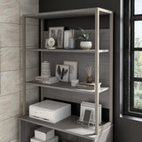 Bush Business Furniture Hybrid Tall Etagere Bookcase in Platinum Gray HYB023PG