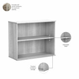 Bush Business Furniture Hybrid Tall Etagere Bookcase in Platinum Gray HYB023PG B-HYB023PG