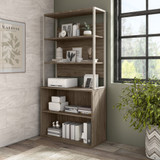 Bush Business Furniture Hybrid Tall Etagere Bookcase in Modern Hickory HYB023MH