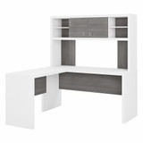 Office by kathy ireland® Echo L Shaped Desk with Hutch ECH031WHMG