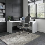 Office by kathy ireland® Echo L Shaped Desk in Pure White and Modern Gray ECH026WHMG