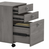 Office by kathy ireland® Echo L Shaped Bow Front Desk with Mobile File Cabinet ECH007MG B-ECH007MG