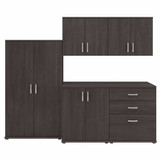 Bush Business Furniture Universal 5 Piece Modular Closet Storage Set with Floor and Wall Cabinets CLS003SG