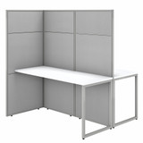 Bush Business Furniture Easy Office 60W 2 Person Cubicle Desk Workstation with 66H Panels EODH460WH-03K