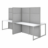 Bush Business Furniture Easy Office 60W 4 Person Cubicle Desk Workstation with 66H Panels EODH660WH-03K