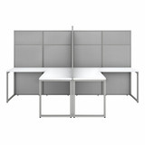 Bush Business Furniture Easy Office 60W 2 Person L Shaped Cubicle Desk Workstation with 66H Panels EODH560WH-03K B-EODH560WH-03K