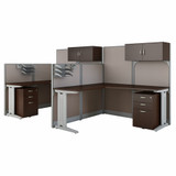 Bush Business Furniture Office in an Hour 2 Person L Shaped Cubicle Workstations OIAH008MR
