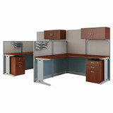 Bush Business Furniture Office in an Hour 2 Person L Shaped Cubicle Workstations OIAH008HC