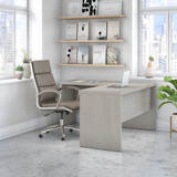 Office by kathy ireland® Echo L Shaped Desk in Gray Sand ECH026GS