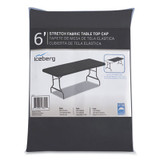 Iceberg iGear Fabric Table Top Cap Cover, Polyester, 30 x 72, Black 16621