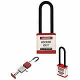 Zing Lockout Padlock,3" Shackle Height 710KD-RED