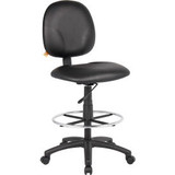 Interion Drafting Stool with Footring - Vinyl - Black