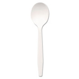 Dixie® Plastic Cutlery, Mediumweight Soup Spoons, White, 1,000/carton PSM21