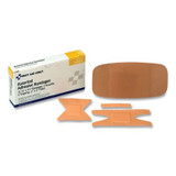 Plastic Adhesive Strip, 3/8 in x 1-1/4 in and 2 in x 4 in, Bandages, 20/Box