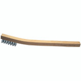 Welder's Toothbrushes with Stainless Steel Wire, 7-1/2 in L, 3x7 Rows, Bent Wood Handle