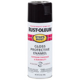 Stops Rust Protective Enamel Spray Paint, 12 oz, Aerosol Can, Black, Gloss Finish