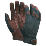 920 Mechanics Economy Glove, Spandex/Leather, X-Large, Black/Brown