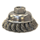 Knot-Style Cup Brushes, 3 1/2 in Dia., 0.023 in Stainless Steel Wire