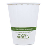 World Centric® Double Wall Paper Hot Cups, 8 oz, White, 1,000/Carton CU-PA-8D