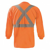 Occunomix Long Sleeve T-Shirt,S,Orange,Polyester LUX-LST2BX-OS