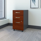 Bush Business Furniture Series C 3 Drawer Mobile File Cabinet in Hansen Cherry - Assembled WC24453SU