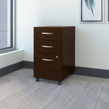 Bush Business Furniture Series C 3 Drawer Mobile File Cabinet in Mocha Cherry - Assembled WC12953SU