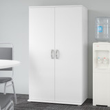 Bush Business Furniture Universal Tall Storage Cabinet with Doors and Shelves in White UNS136WHK