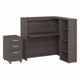 Bush Business Furniture Studio C 48W Cubicle Desk with Shelves and Mobile File Cabinet STC061SGSU