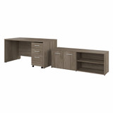 Bush Business Furniture Studio C 60W x 30D Office Desk with Storage Return and Mobile File Cabinet STC042MHSU