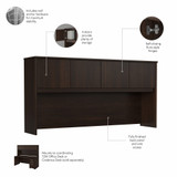 Bush Business Furniture Studio C 72W x 30D L Shaped Desk with Hutch, Mobile File Cabinet and 42W Return STC006BWSU B-STC006BWSU