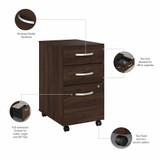 Bush Business Furniture Studio C 72W x 30D L Shaped Desk with Hutch, Mobile File Cabinet and 42W Return STC006BWSU B-STC006BWSU