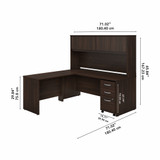 Bush Business Furniture Studio C 72W x 30D L Shaped Desk with Hutch, Mobile File Cabinet and 42W Return STC006BWSU B-STC006BWSU