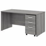 Bush Business Furniture Studio C 60W x 30D Office Desk with Mobile File Cabinet STC014PGSU