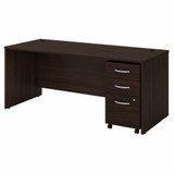 Bush Business Furniture Studio C 72W x 30D Office Desk with Mobile File Cabinet STC013BWSU
