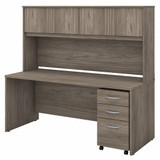 Bush Business Furniture Studio C 72W x 30D Office Desk with Hutch and Mobile File Cabinet STC011MHSU