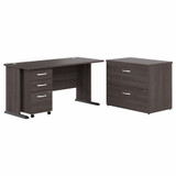 Bush Business Furniture Studio A 60W Computer Desk with Mobile and Lateral File Cabinets STA008SGSU