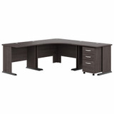 Bush Business Furniture Studio A 83W Large Corner Desk with 3 Drawer Mobile File Cabinet STA003SGSU