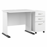 Bush Business Furniture Studio A 36W Small Computer Desk with 3 Drawer Mobile File Cabinet STA005WHSU