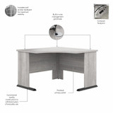 Bush Business Furniture Studio A 83W Large Corner Desk with 3 Drawer Mobile File Cabinet STA003PGSU B-STA003PGSU